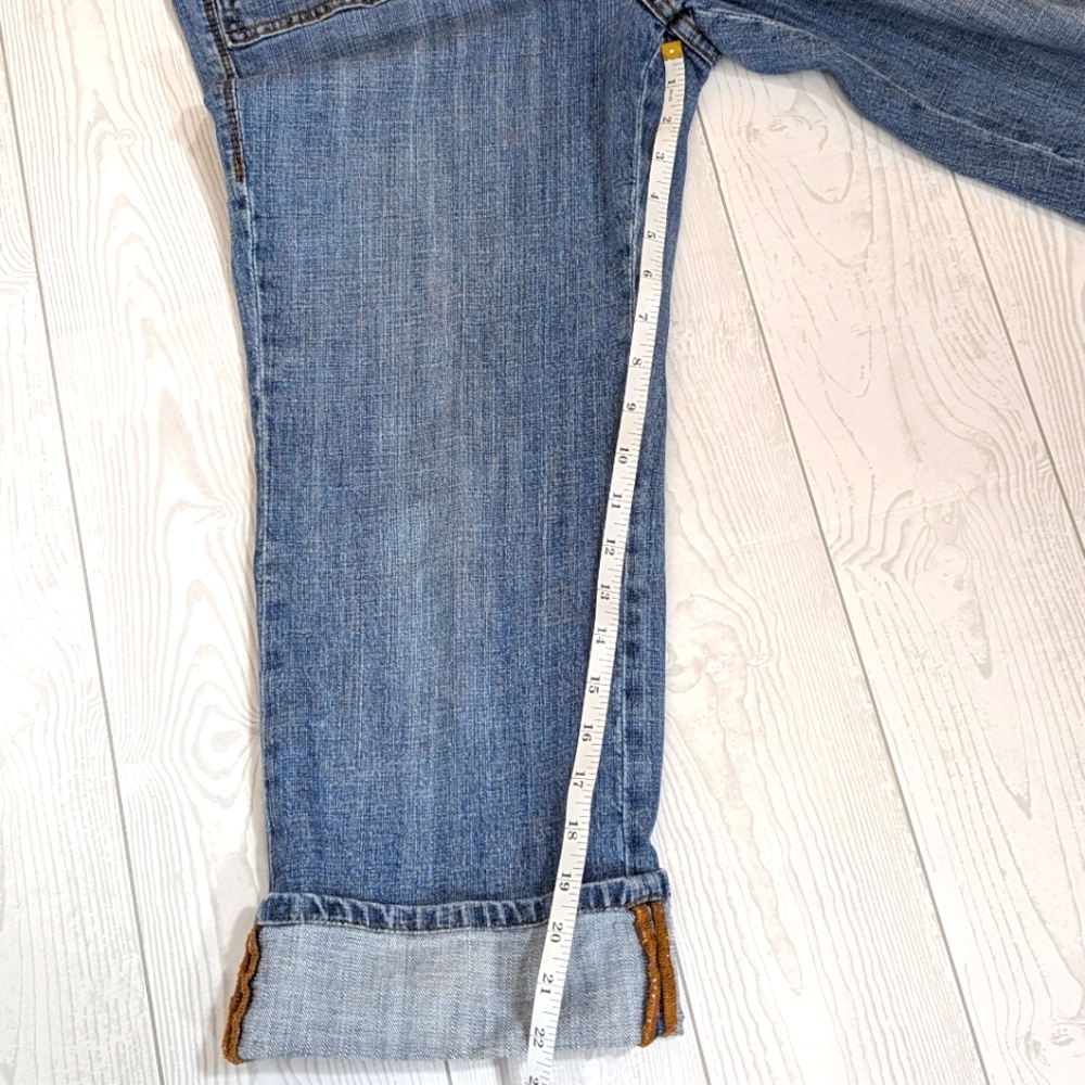 Ruff Hewn Capri Cuffed Jeans Women's Size 12 With Flap Pockets Jean Capris - Picture 13 of 14